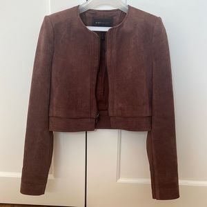 BCBG Maxazria Faux Suede Cropped Jacket